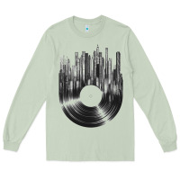 Matcha vinyl record cityscape Long Sleeve Tee - linhVisuals