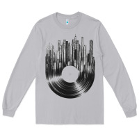 Moon Dust vinyl record cityscape Long Sleeve Tee - linhVisuals