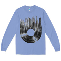 Colony Blue vinyl record cityscape Long Sleeve Tee - linhVisuals