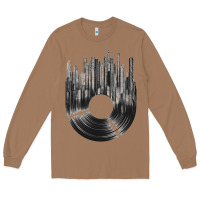 Toasted Coconut vinyl record cityscape Long Sleeve Tee - linhVisuals