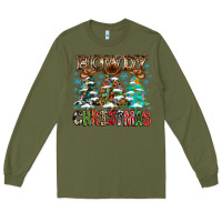 Army Green Howdy Christmas Long Sleeve Tee - CowhideDigitalArt
