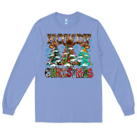 Colony Blue Howdy Christmas Long Sleeve Tee - CowhideDigitalArt