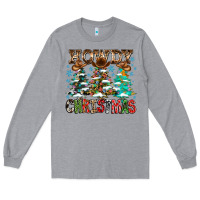 Heather Grey Howdy Christmas Long Sleeve Tee - CowhideDigitalArt