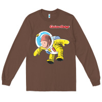 Chestnut curious george happy astronaut portrait t shirt Long Sleeve Tee - linhVisuals
