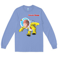 Colony Blue curious george happy astronaut portrait t shirt Long Sleeve Tee - linhVisuals