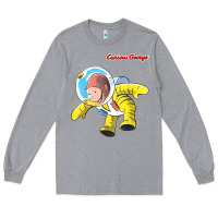 Heather Grey curious george happy astronaut portrait t shirt Long Sleeve Tee - linhVisuals