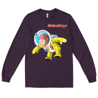 Plum curious george happy astronaut portrait t shirt Long Sleeve Tee - linhVisuals