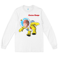 White curious george happy astronaut portrait t shirt Long Sleeve Tee - linhVisuals