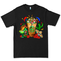 Black Mexican Cold Drink With Cactus Sombrero And Tequil Premium Tee - FaDigitalArtStudio