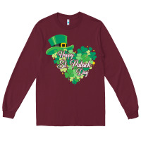 Burgundy happy st patricks day funny irish Long Sleeve Tee - linhVisuals