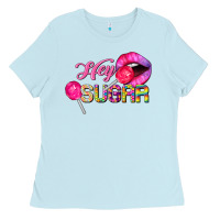 Baby Blue hey sugar valentine's day Ladies Tee - FaDigitalArtStudio
