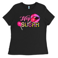 Black hey sugar valentine's day Ladies Tee - FaDigitalArtStudio