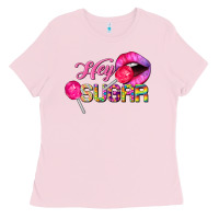 Bubblegum Pink hey sugar valentine's day Ladies Tee - FaDigitalArtStudio