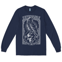 Navy edgar allen poe the raven nevermore t shirt Long Sleeve Tee - linhVisuals