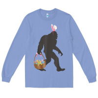 Colony Blue funny bigfoot easter design with easter basket and bigfoot t shirt Long Sleeve Tee - linhVisuals