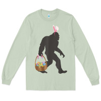 Matcha funny bigfoot easter design with easter basket and bigfoot t shirt Long Sleeve Tee - linhVisuals