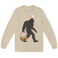 Mushroom funny bigfoot easter design with easter basket and bigfoot t shirt Long Sleeve Tee - linhVisuals