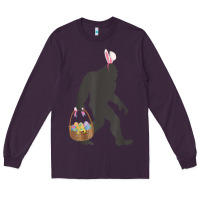 Funny Bigfoot Easter Design With Easter Basket And Bigfoot T Shirt Long Sleeve Tee | Teevron
