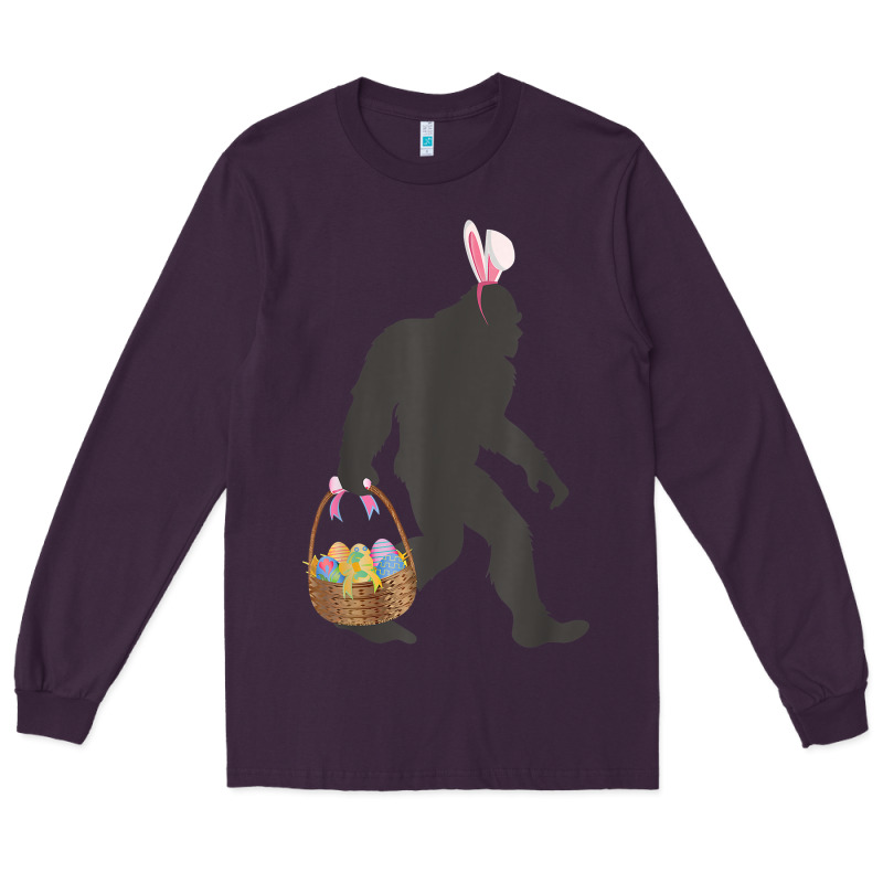 Funny Bigfoot Easter Design With Easter Basket And Bigfoot T Shirt Long Sleeve Tee by linhVisuals | Teevron