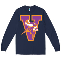 Navy missouri valley college vikings vectorized Long Sleeve Tee - linhVisuals