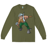 Army Green montana technological university orediggers vectorized Long Sleeve Tee - linhVisuals