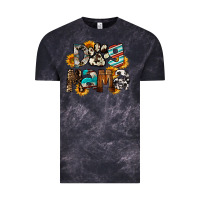 Cloud Black Dog Mama Vintage Tee - FaDigitalArtStudio