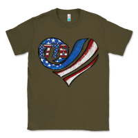Army Green american flag heart Classic Tee - Jasminsmagicworld