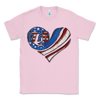 Bubblegum Pink american flag heart Classic Tee - Jasminsmagicworld