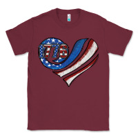 Burgundy american flag heart Classic Tee - Jasminsmagicworld