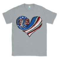 Heather Grey american flag heart Classic Tee - Jasminsmagicworld