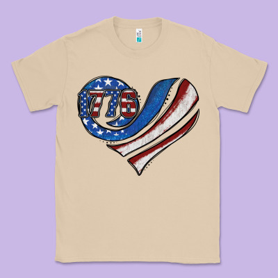 American Flag Heart Classic Tee Designed By Jasminsmagicworld