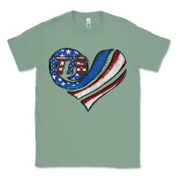 Sage american flag heart Classic Tee - Jasminsmagicworld