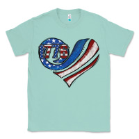 Seafoam american flag heart Classic Tee - Jasminsmagicworld