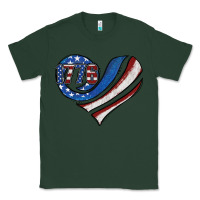 Sports Green american flag heart Classic Tee - Jasminsmagicworld