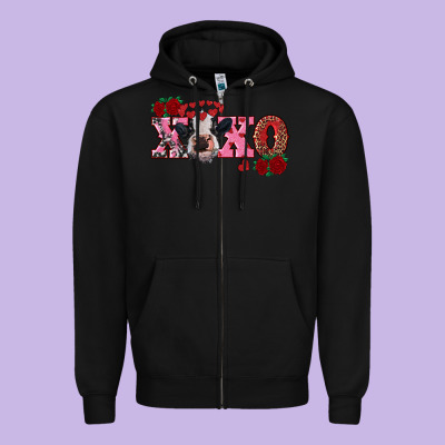 Xoxo Calf Zipper Hoodie Designed By Ranaportraitstore