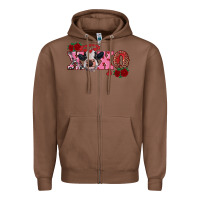 Chestnut xoxo calf Zipper Hoodie - RanaPortraitStore