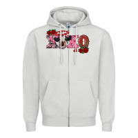 Dove Grey xoxo calf Zipper Hoodie - RanaPortraitStore