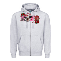 Heather Grey xoxo calf Zipper Hoodie - RanaPortraitStore