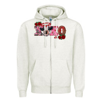 Oatmeal Heather xoxo calf Zipper Hoodie - RanaPortraitStore