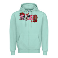 Seafoam xoxo calf Zipper Hoodie - RanaPortraitStore