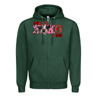 Sports Green xoxo calf Zipper Hoodie - RanaPortraitStore