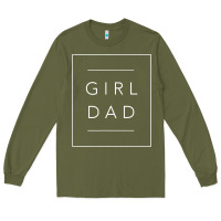 Army Green father of girls tee, proud new girl dad t shirt Long Sleeve Tee - linhVisuals