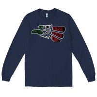 Navy hecho en mexico aztec calendar mexican eagle t shirt Long Sleeve Tee - linhVisuals