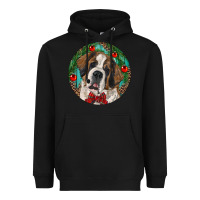 Black Christmas St. Bernard Heavyweight Hoodie - RanaPortraitStore