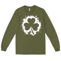 Army Green irish pride clover leaf  saint irish pats st. patrick's day t shirt Long Sleeve Tee - linhVisuals
