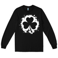 Black irish pride clover leaf  saint irish pats st. patrick's day t shirt Long Sleeve Tee - linhVisuals