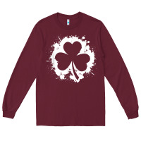 Burgundy irish pride clover leaf  saint irish pats st. patrick's day t shirt Long Sleeve Tee - linhVisuals