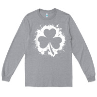 Heather Grey irish pride clover leaf  saint irish pats st. patrick's day t shirt Long Sleeve Tee - linhVisuals