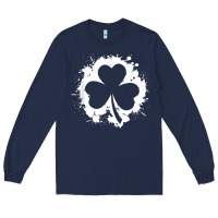 Navy irish pride clover leaf  saint irish pats st. patrick's day t shirt Long Sleeve Tee - linhVisuals