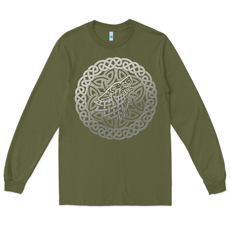 Ireland Celtic Knotwork Design Ornament Wolf Original Celtic Pullover Long Sleeve Tee by linhVisuals | Teevron